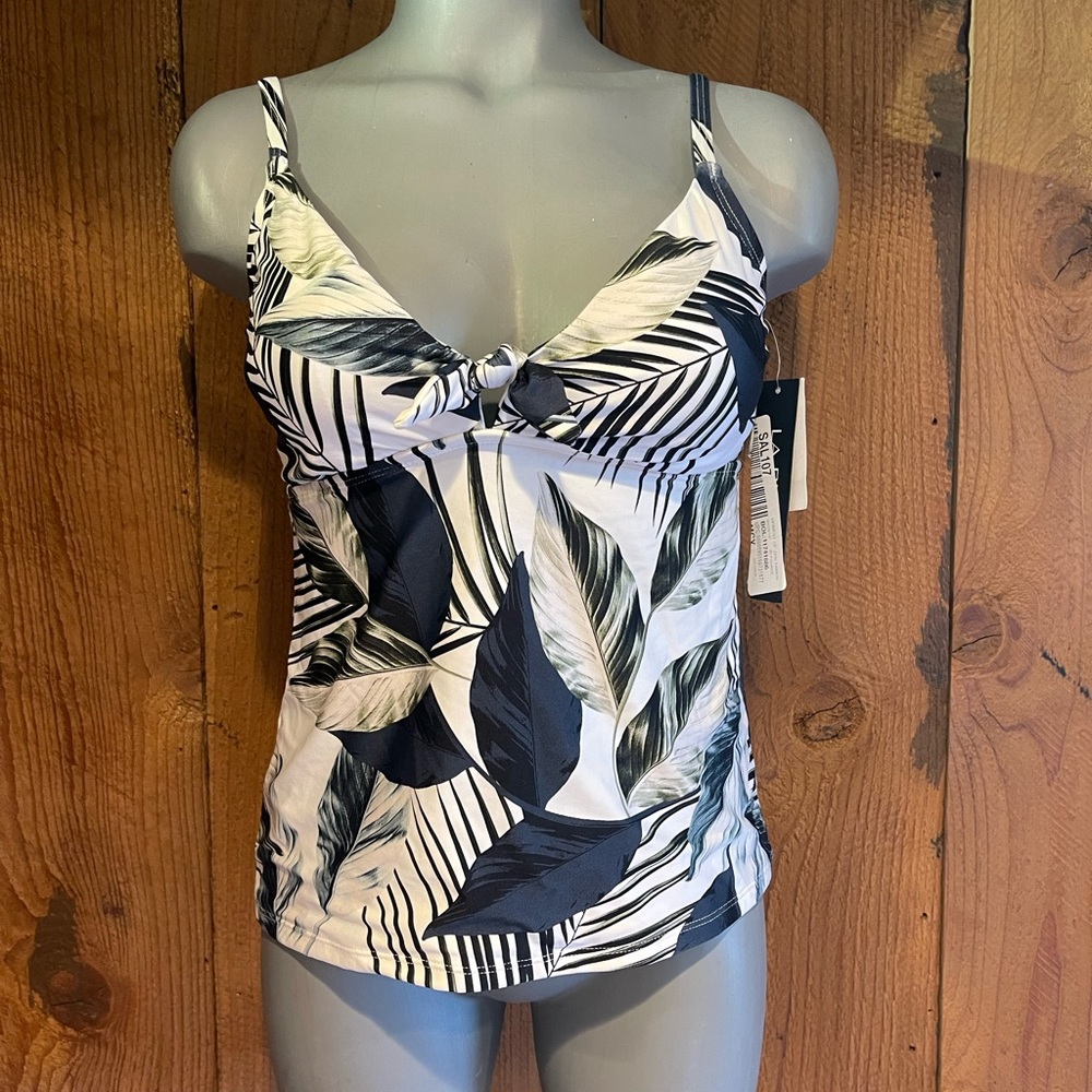 New LA BLANCA TANKINI swimsuit top FLORAL RESORT VACTION BEACH SWIM WEAR sz 8 - Picture 4 of 6